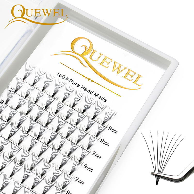 Individual Lash Tray - Quewel 既成ファンまつげ 8D/6D/5D/4D/3D ボリュームまつげエクステンション 0.07 ミリメートル