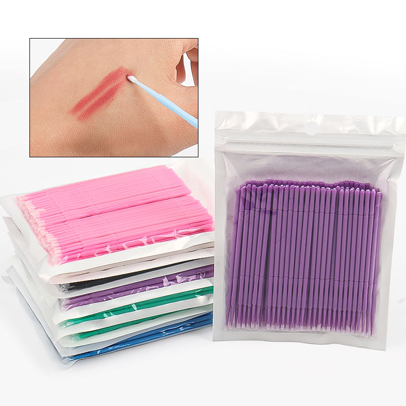 Eyelash Extension Glue Remover - 100本入り/袋 竹製まつげエクステ洗浄綿棒 ラッシュリフトグルーリムーバーアプリケーター マイクロブレードメイクアップマイクロブラシツール