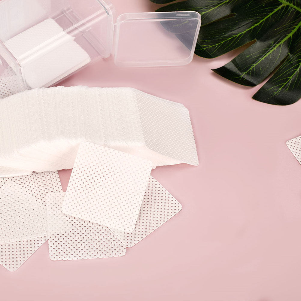 Eyelash Extension Glue Remover - 2箱入り まつげエクステ用グルークリーニングコットンパッド 糸くずの出ない安全な不織布ワイプ サロンや家庭での使用に最適 グルー残りの除去に