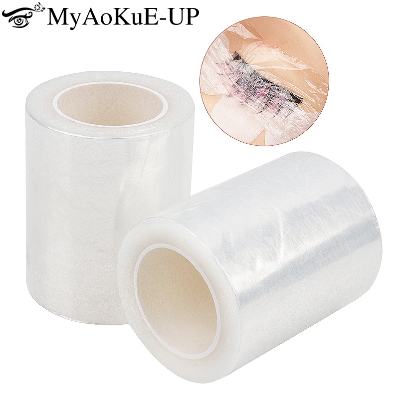 Eyelash Extension Glue Remover - 200 メートル/ロールクリアメイクフィルムリップ眉毛タトゥーラップカバーまつげエクステンション接着剤リムーバーまつげパーマリフティングフィルムマイクロブレードツール