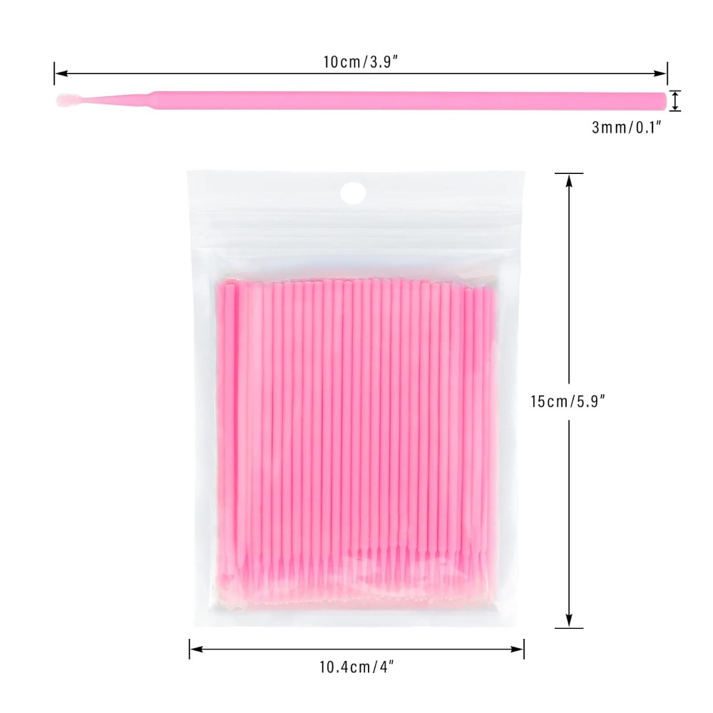 Eyelash Extension Glue Remover - 500本入り使い捨てマイクロコットンスワブ 曲げられるまつげエクステンション用グルーリムーバーアプリケーターブラシ