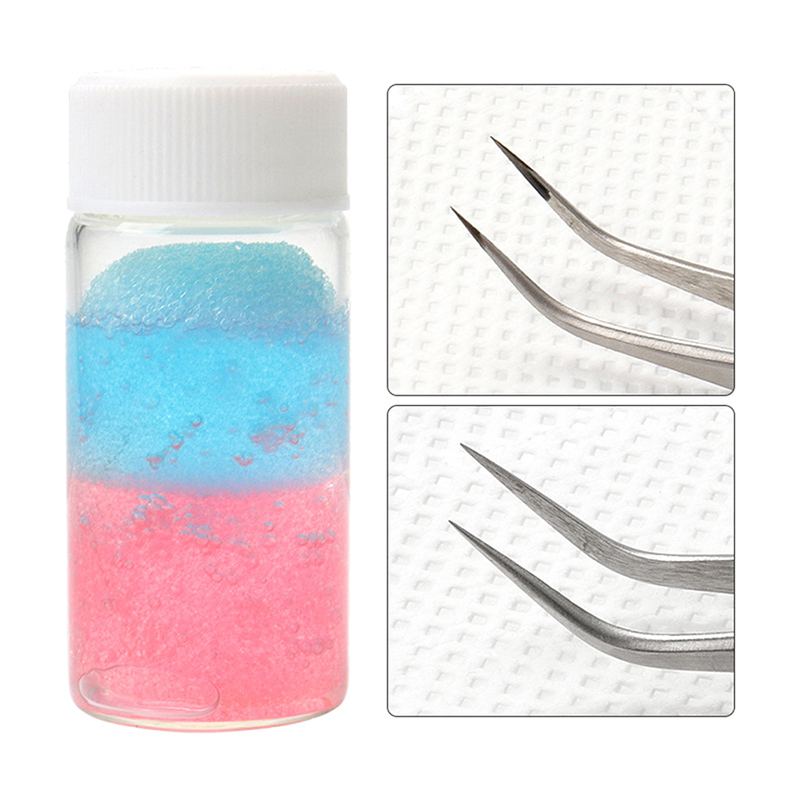 Eyelash Extension Glue Remover - まつげグルーリムーバー,液体ピンセットクリーナー,まつげエクステ用品,クリーニングスポンジ,ピンセットクリーナー