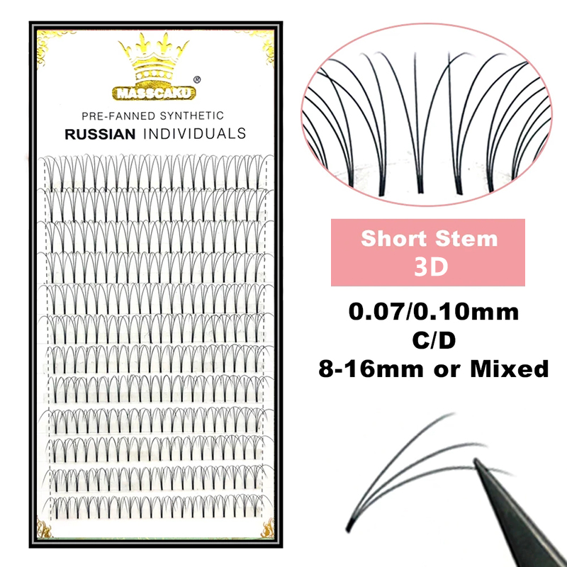MASSCAKU 既成ロシアボリュームショートステムまつげエ - Individual Lash Tray のレビューと価格