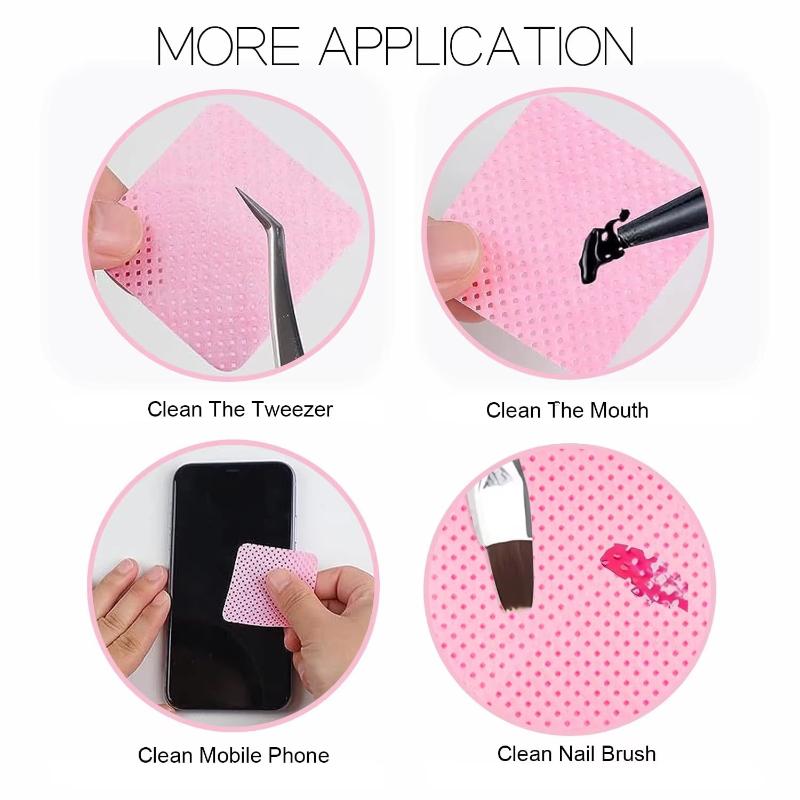 200枚入り 糸くずの出ないネイルワイプ まつげエクステグル - Eyelash Extension Glue Remover のレビューと価格