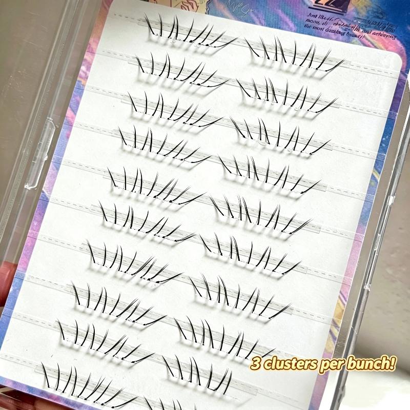 1セットコミック下まつげエクステクラスターナチュラルセルフ接 - Lash Adhesive Glue のレビューと価格