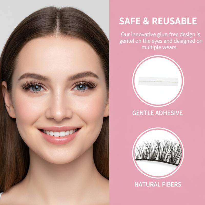 ブラッククラスターまつげ 自己粘着式 接着剤不要 6列セグメ - Lash Adhesive Glue のレビューと価格