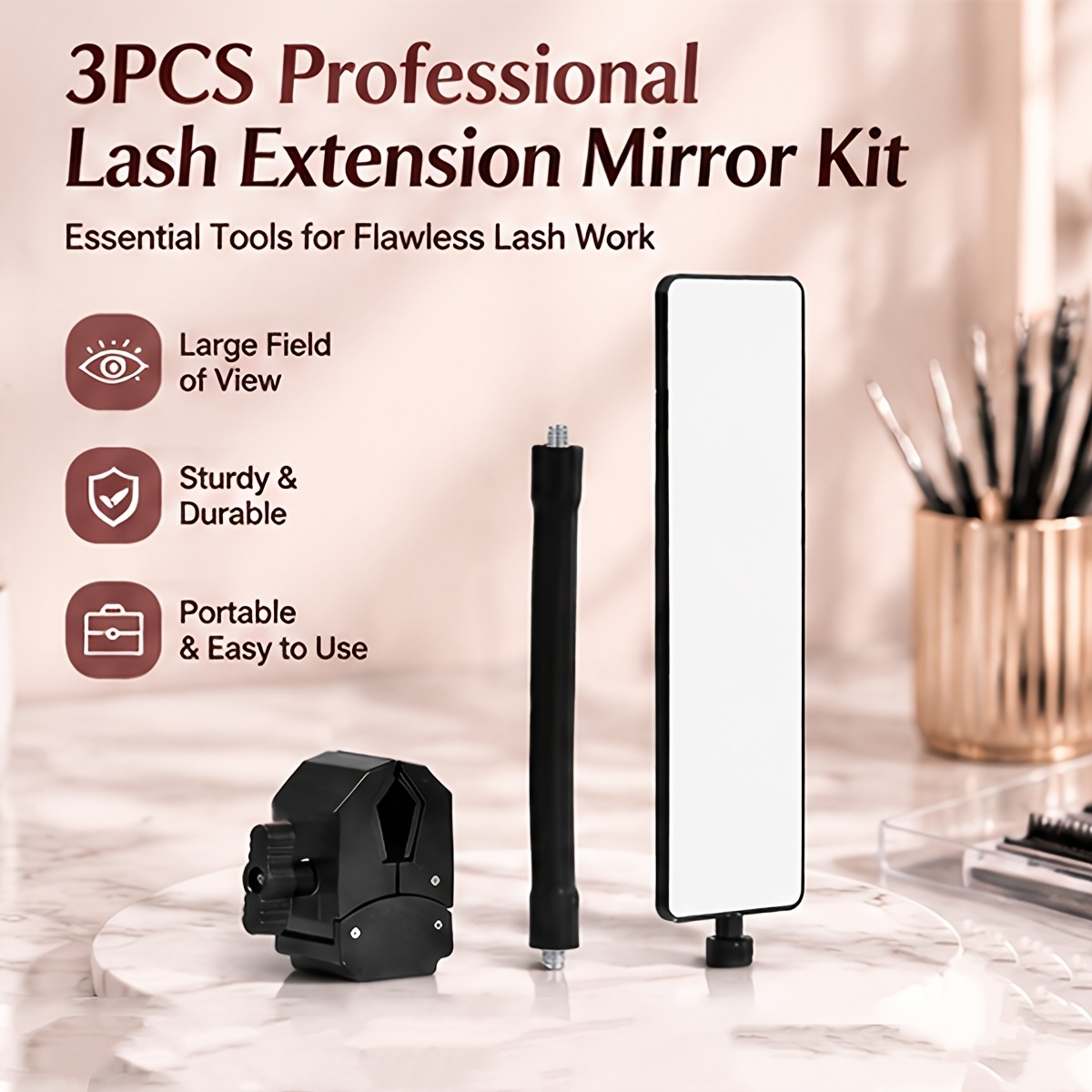 3個入りプロ用まつげエクステンションミラーセット HD広視野 - Individual Lash Tray のレビューと価格